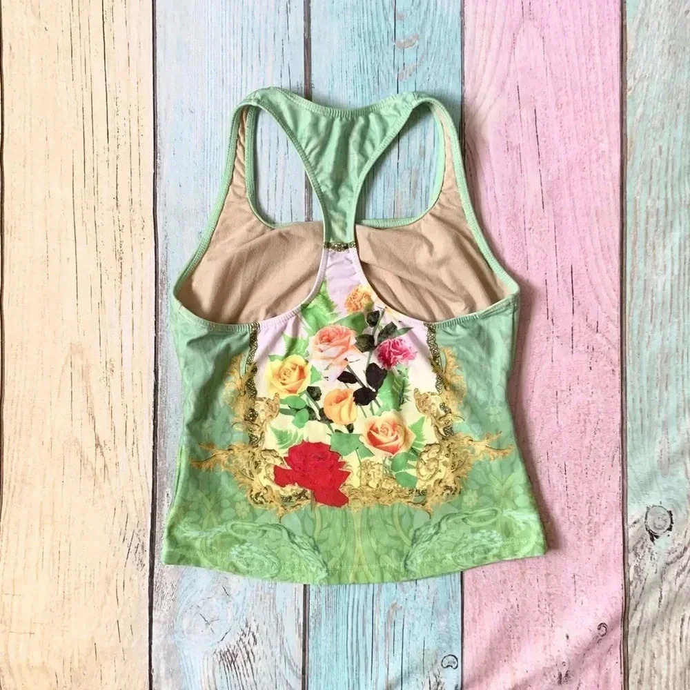 Unbranded floral roses razor back tank top size medium - Picture 5 of 7